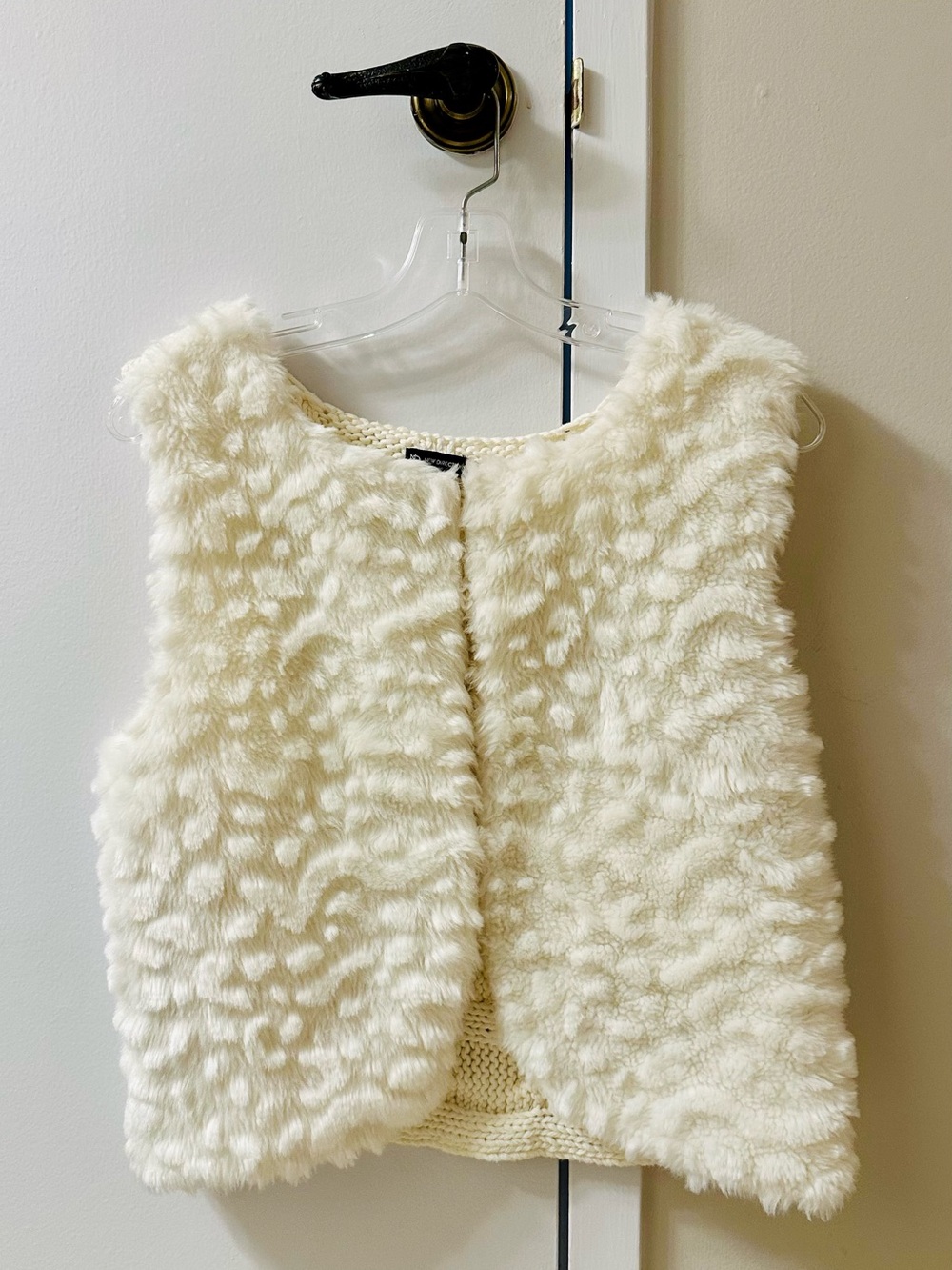 new directions Cream Faux Fur Vest for Girls